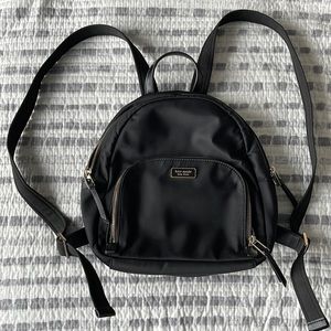 Kate Spade Dawn nylon with small leather zipper with gold trims backpack